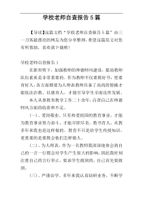 学校老师自查报告5篇