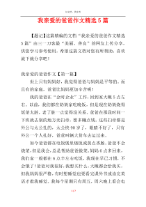 我亲爱的爸爸作文精选5篇