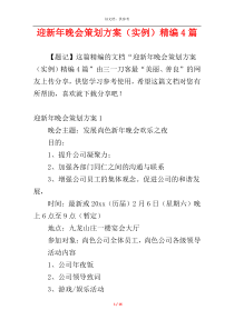 迎新年晚会策划方案（实例）精编4篇