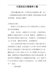 大型活动方案案例4篇