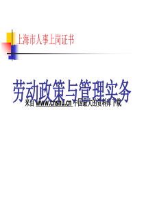 人力资源--劳动政策与管理实务（PPT 66页）(1)