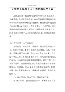 公司员工年终个人工作总结范文3篇