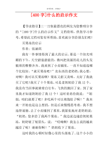 [400字]什么的启示作文