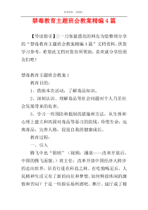 禁毒教育主题班会教案精编4篇