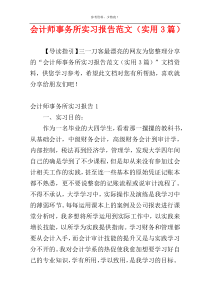 会计师事务所实习报告范文（实用3篇）