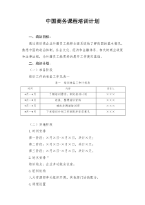 中国商务课程培训计划(人力资源培训)