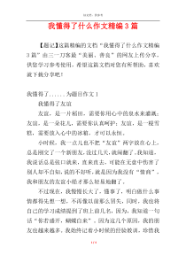 我懂得了什么作文精编3篇