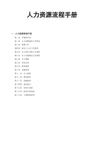 人力资源管理工作流程手册和工作流程图及人力资源表格（DOC42页）