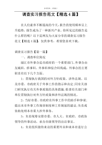 调查实习报告范文【精选4篇】