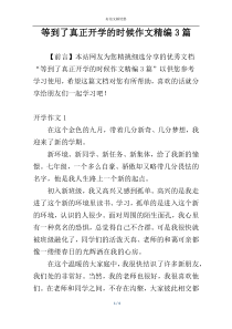 等到了真正开学的时候作文精编3篇