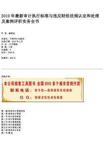 2010年最新审计执行标准与违反财经法规认定和处理及案例评析实务全书