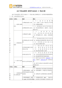 2017年执业西药师药学专业知识一考试大纲